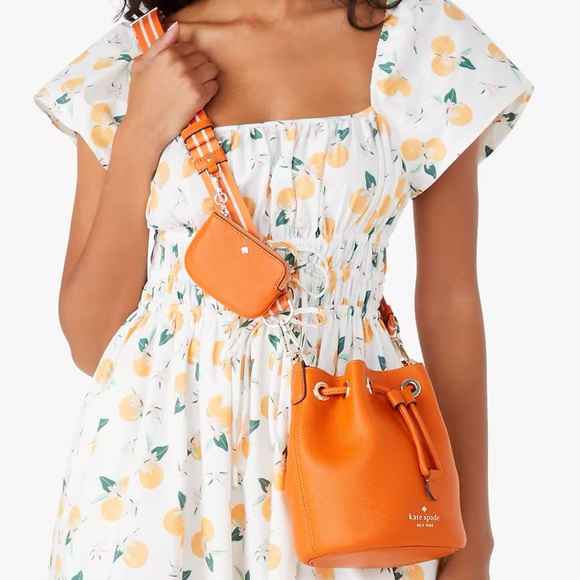 ♠️kate spade Rosie Small Mini Bucket Crossbody Bag, Carrot Cake Orange NWT - Picture 2 of 14